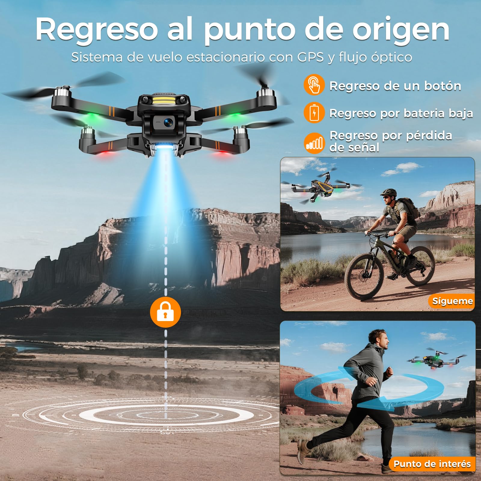 H11 GPS Drones con Cámara 4k para Adultos(control remoto pantalla) FPV drone para Adultos, Motor sin Escobillas, regreso automático,Tiempo de vuelo prolongado, menos de 249 g, C0