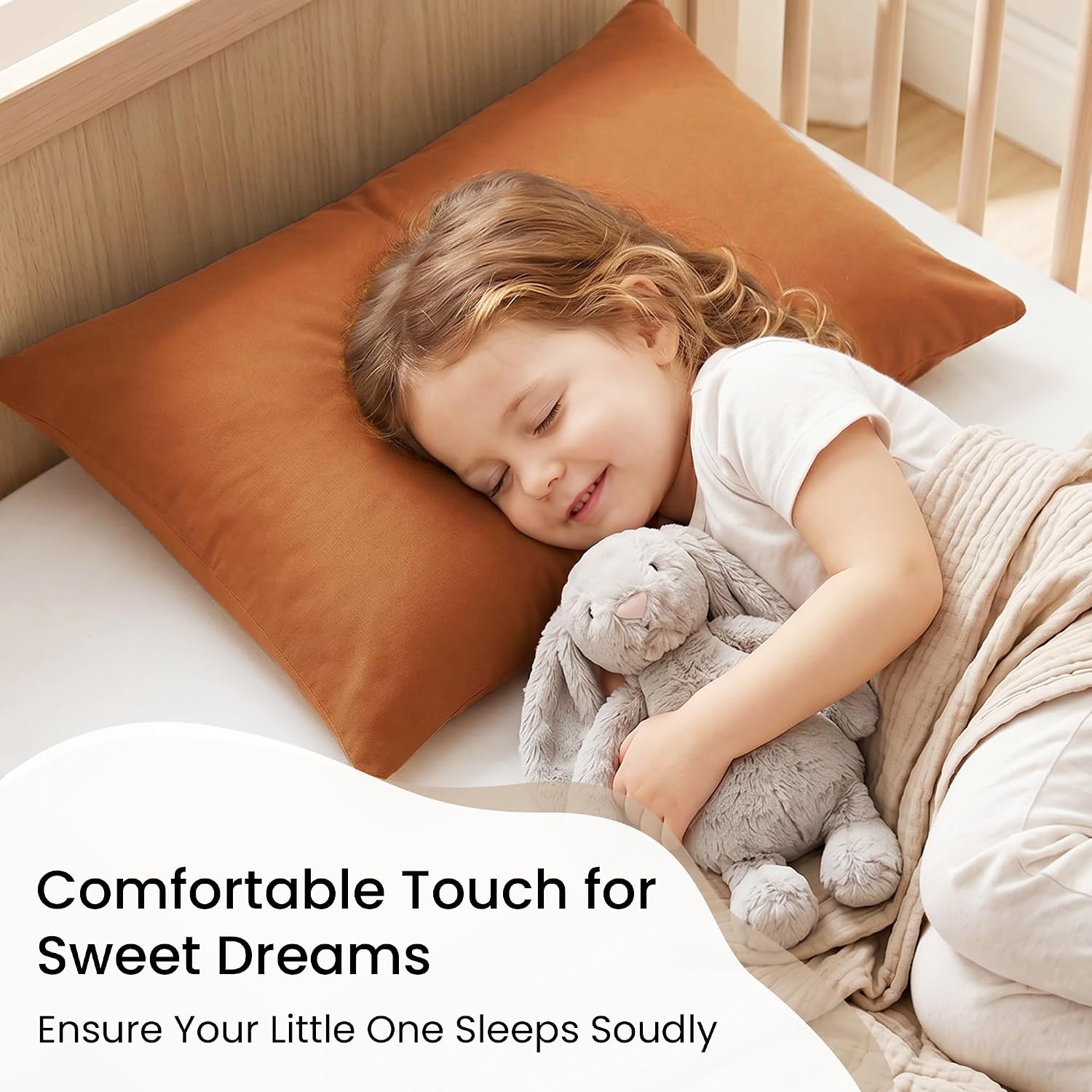 EXQ Home Toddler Pillowcases Zippered 13x18 Travel Pillow Case Set of 2, Small Pillow Case Fits Baby Pillow Sized 12x16, 13x18, Kids Pillowcases 2 Pack Machine Washable (Umber) image 2