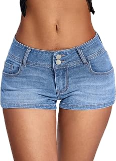 IWD Jean Shorts for Women Low Rise Y2k Mini Denim Shorts Summer Micro Jorts