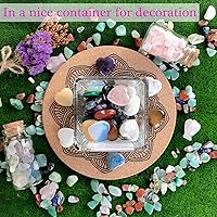 Vista 4 de YATOJUZI 20 piezas de cristales de cristal natural y piedras curativas, piedras preciosas de corazón, piedras preciosas de bolsillo de chakras