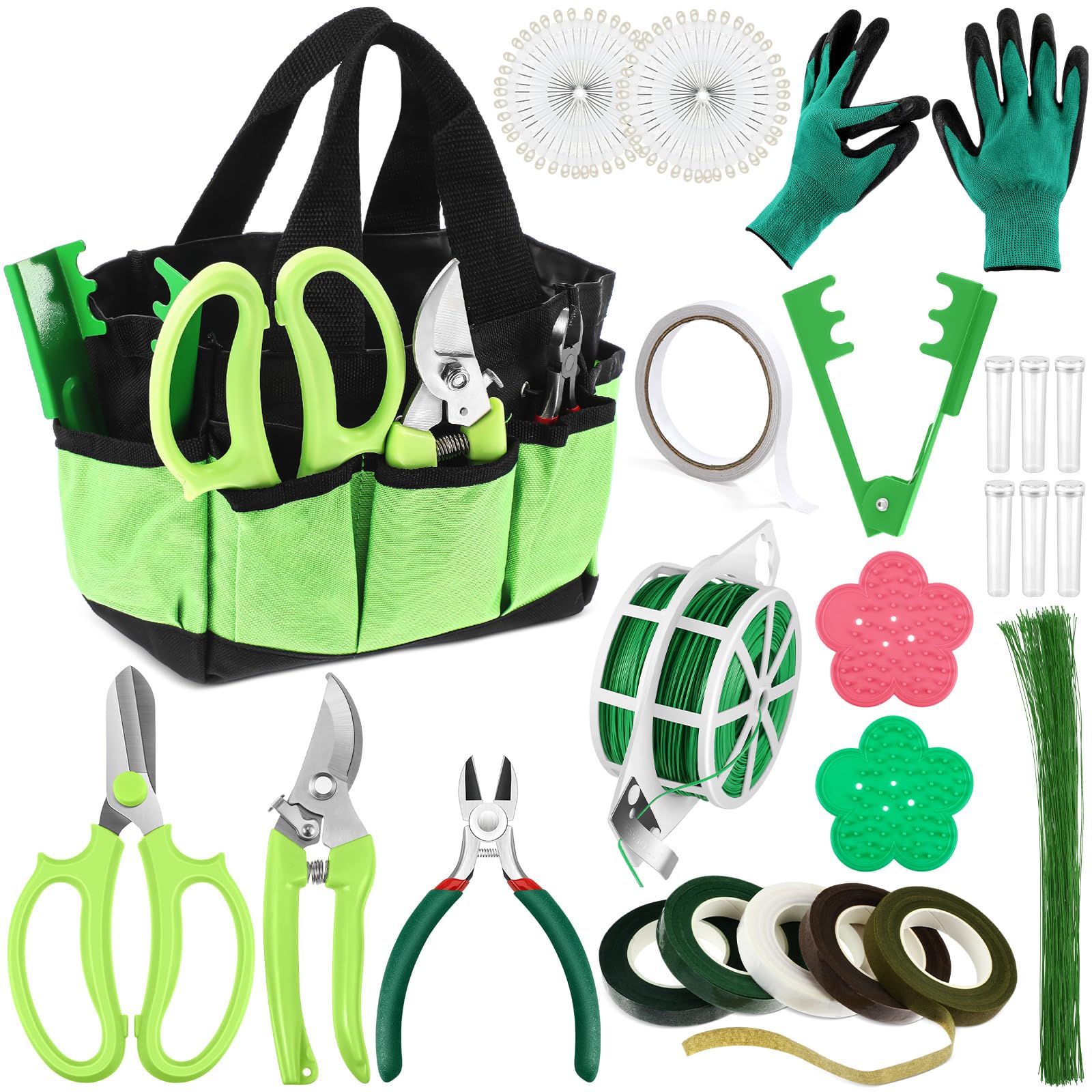 207 Pcs Flower Arrangement Supplies Florist Garden Tool Gift Kit