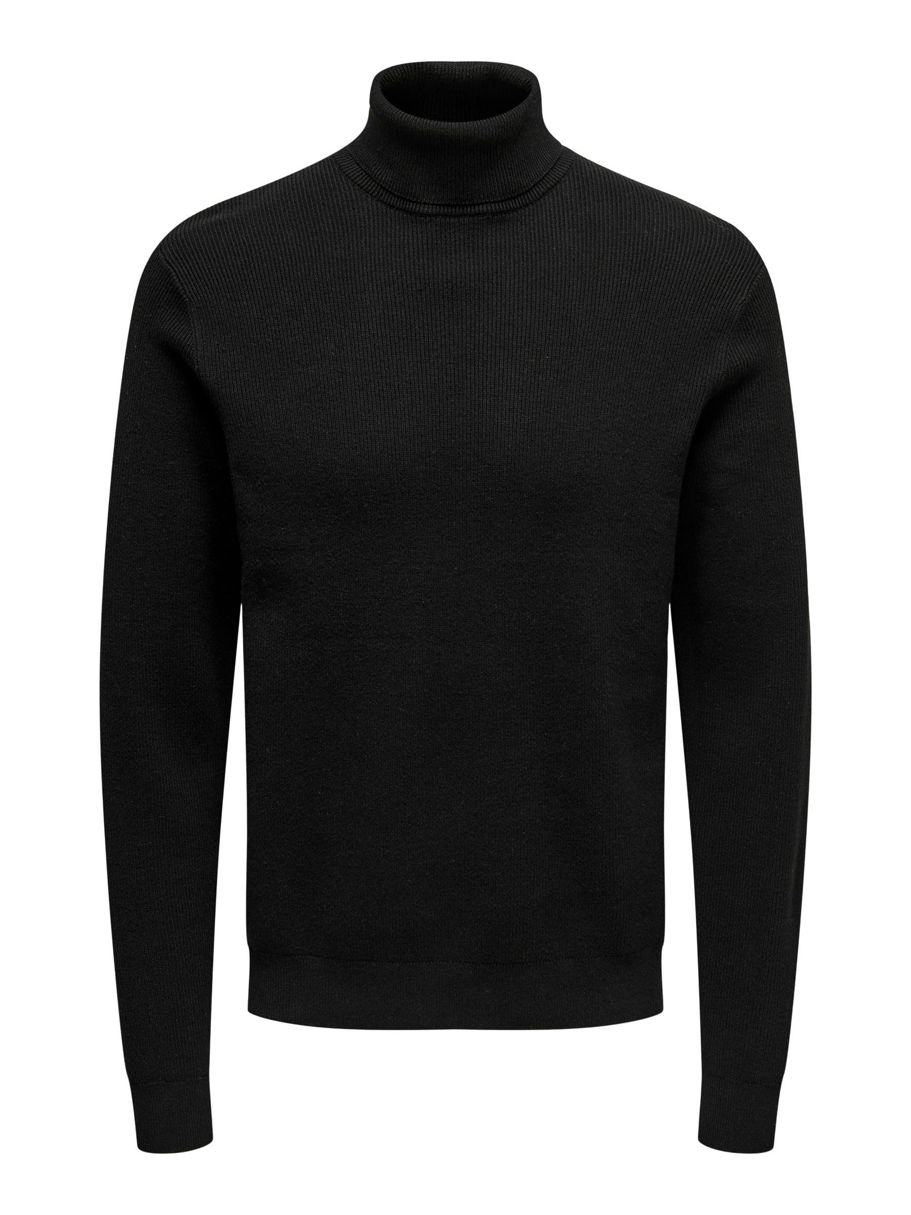 ONLY & SONS Male Knitted Jumper ONSPHIL Jumper, Black, L
