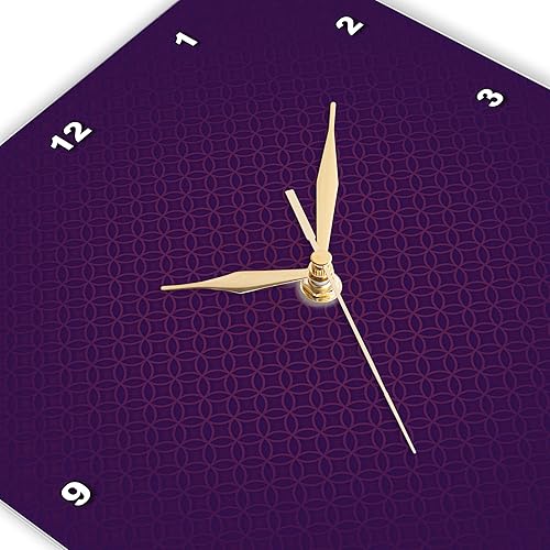 Miniatura 3 de 3D Rose 3dRose - Reloj de pared con diseño de círculos abstractos y diamantes en tono morado oscuro, 15 pulgadas (DPP_202455_3)
