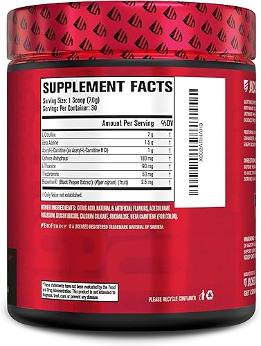 Miniatura 6 de Jacked Factory Nitrosurge Shred Pre-entrenamiento termogénico en piña naranja y BCAA en ponche de frutas para recomendación corporal, construcción