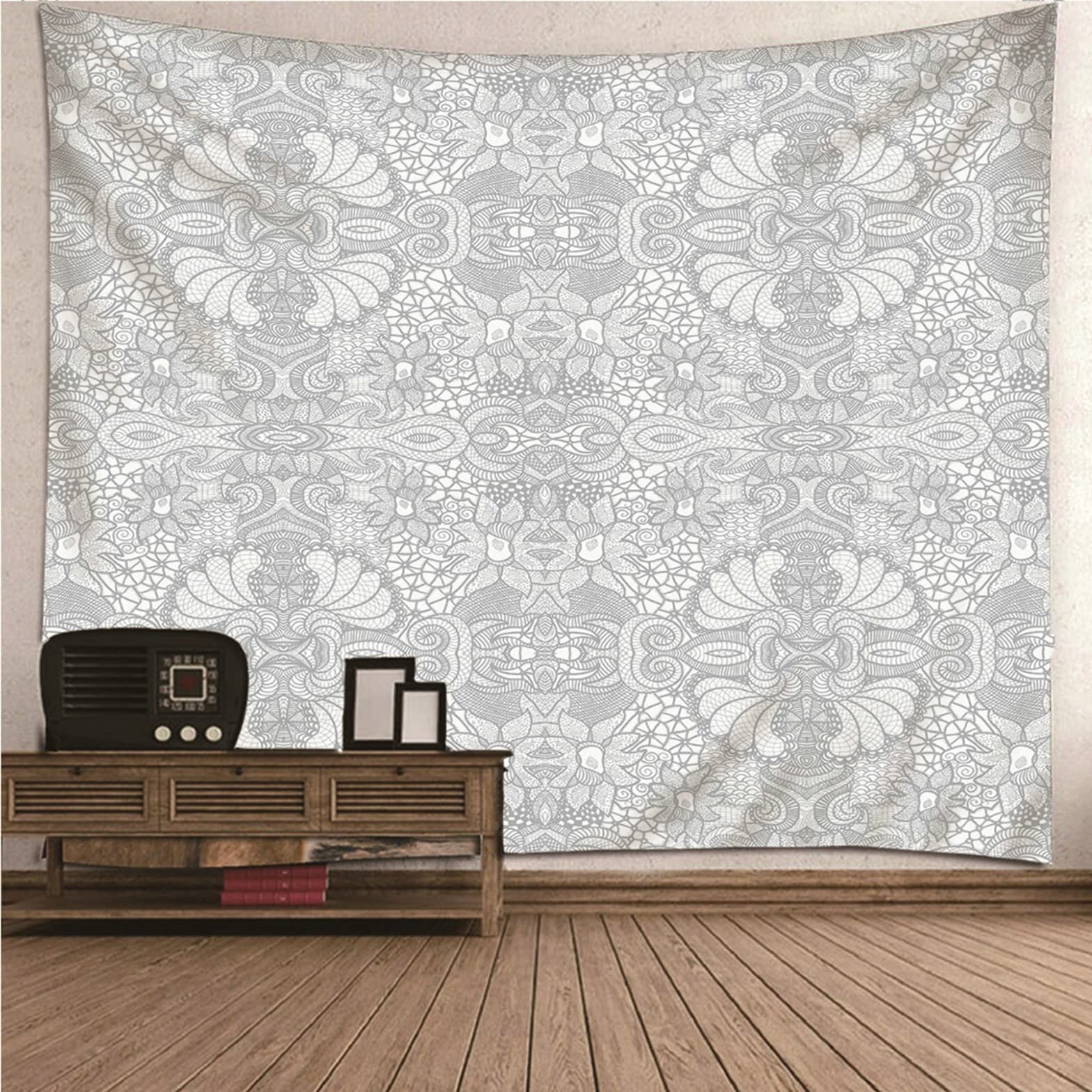 Ethereval Tapestry Large Mini Aesthetic Simple Pattern Nature Indie Trippy Psychedelic Vertical Gray Wall Hangings Fabric Decorations 200x200cm