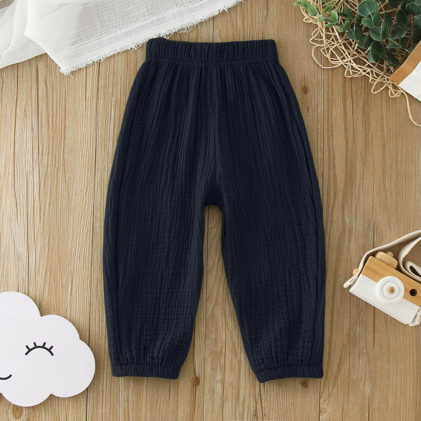 Genérico Pantalones Baggy Niño Pantalones Holgados de Moda para Niños y Niñas en Colores Sólidos Primavera Verano