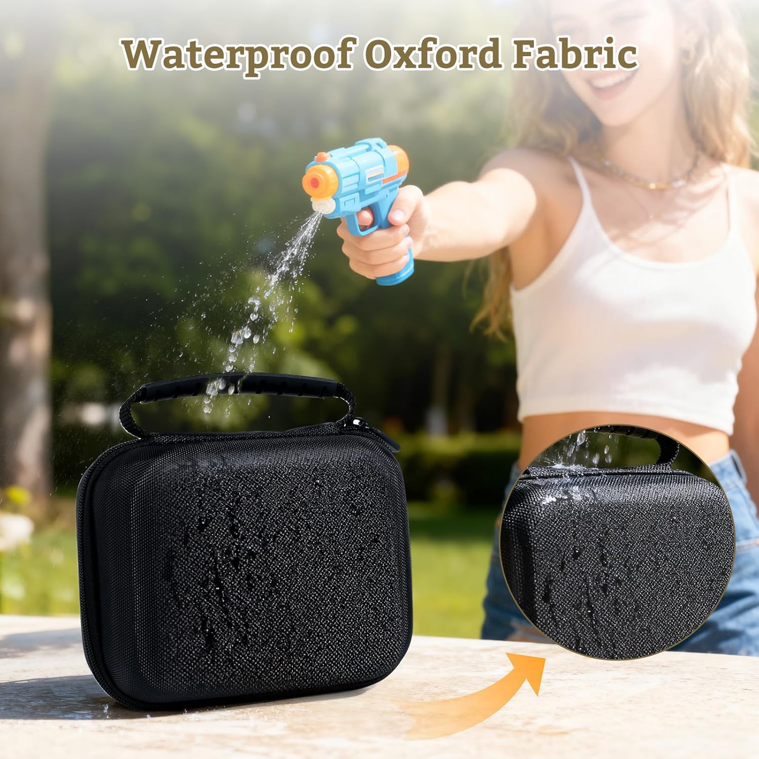 Phomemo Case for M110/M220/M250/M221/M108 Label Maker,Oxford Fabric Waterproof & Shockproof Portable Label Printer Storage Bag for Labels Roll, USB Cable, Black (Only Bag) - Image 5