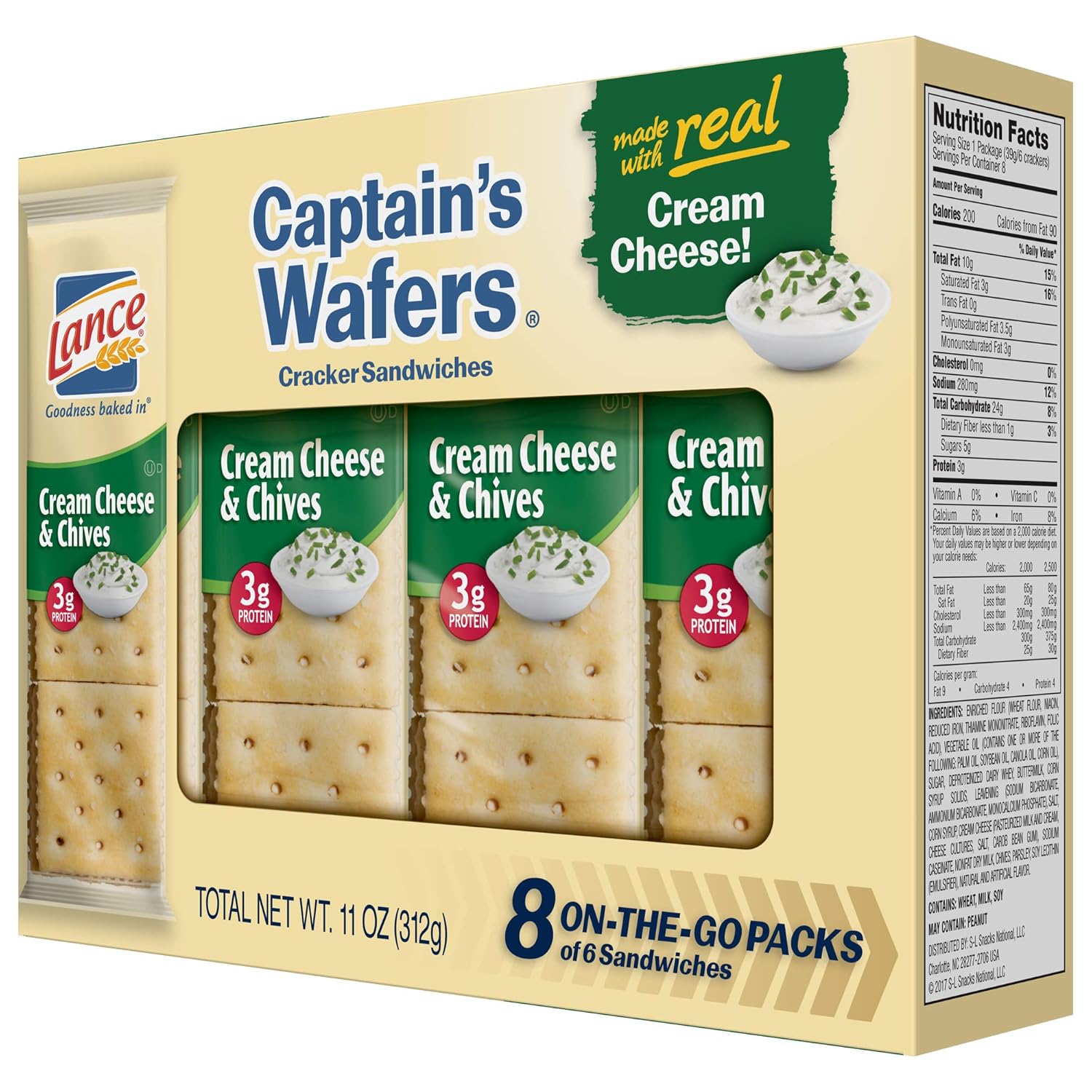 Lance Captain's Wafers, Cream Cheese and Chives (40 pk.)