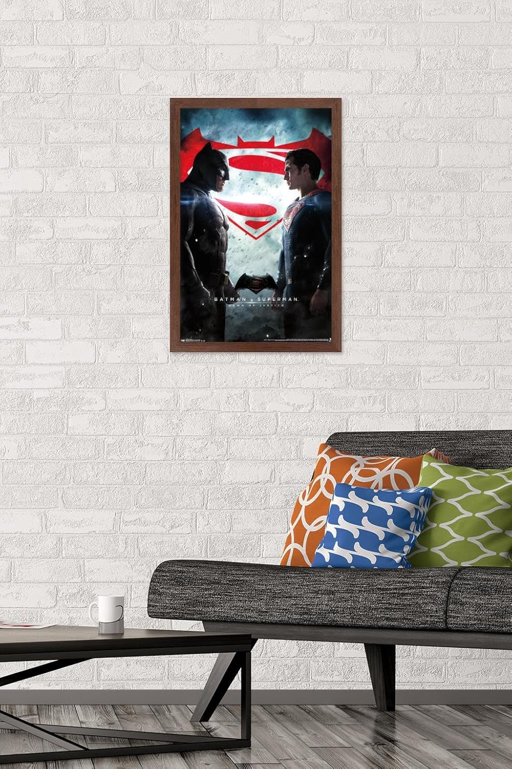 Trends International DC Comics Movie - Batman v Superman - One Sheet Wall Poster, 22.375" x 34", Black Framed Version