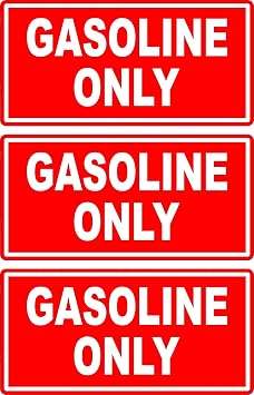 3 pcs Gas Only Sticker, Vinyl Decal, 5 in - Label Fuel Gas Door Label Weatherproof