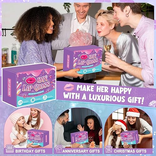 Miniatura 5 de Jcoos Kit de fabricación de brillo de labios, divertido kit de brillo de labios para hacer tu propio brillo de labios con todo incluido, hidratante