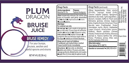 Miniatura 3 de Plum Dragon Jugo de moretones Dit Da Jow (4 onzas)  Más fuerte que otros jugos de moretones