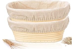 Banneton Bread Proofing Basket, 2-Pack 10-Inch Oval Sourdough Proofing Basket
