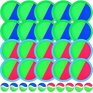 Vinsot Toss and Catch Ball Game Set with 20 Paddles and 10 Balls Outdoor Toys Yard Lawn Games Beach Toys Catch Game Paddle Ball for Outside Backyards Playground Games Family Teens Adults