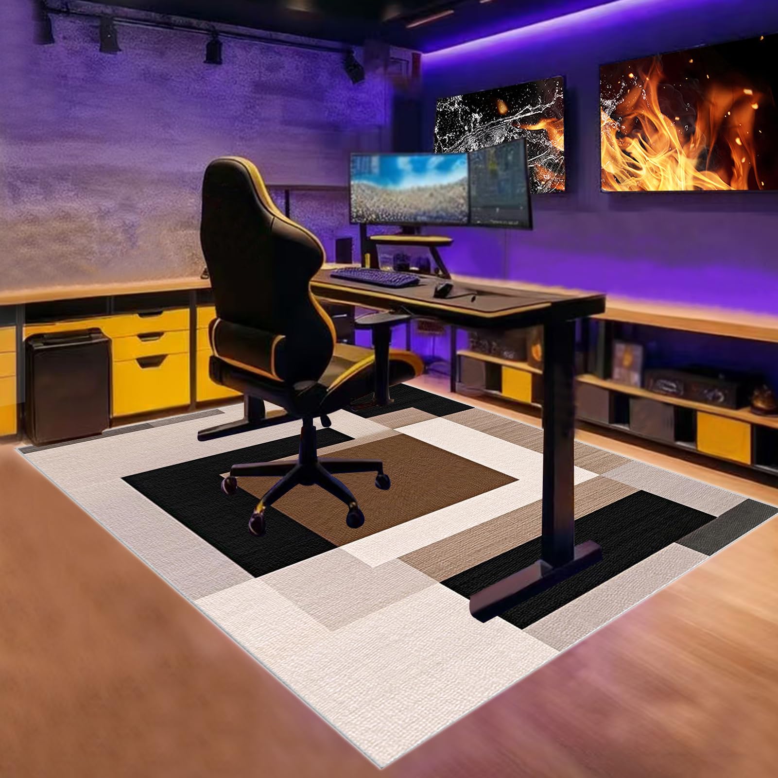Tapis Protection Sol Chaise Bureau, Tapis de Chaise Gaming, Tapis Antidérapant Sous Chaise de Bureau, Tapis de Chaise de Bureau pour Ordinateur, Tapis Protège-Sol pour Chaise Gaming 120 x 150 cm