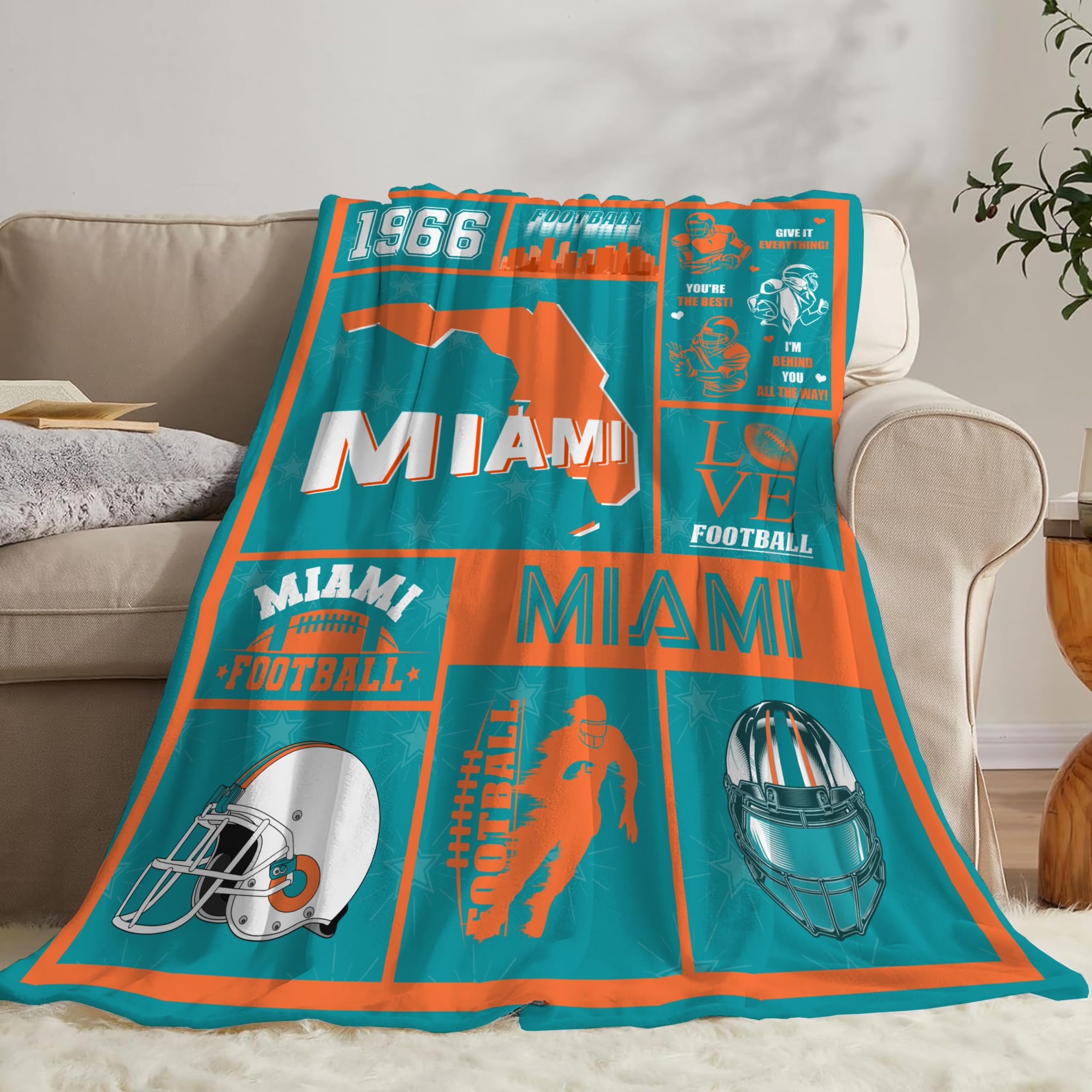 GAGABEN Football Blanket Ultra Soft Flannel Throw Blankets Lightweight Warm Travel Blanket Football Gifts 50"x40"