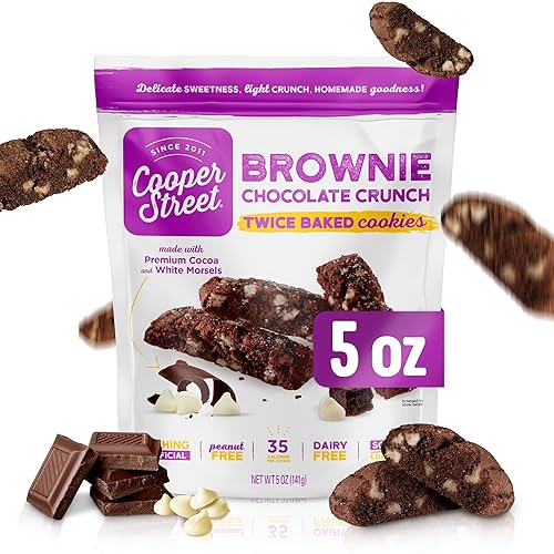 Cooper Street Galletas totalmente naturales galletas crujientes horneadas dos veces sin nueces y lácteos estilo biscotti 5 onzas crujido de