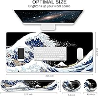 Vista 7 de Juego de alfombrillas de mouse para teclado, alfombrilla de mouse grande para juegos + reposamuñecas para teclado + juego de posavasos, 4