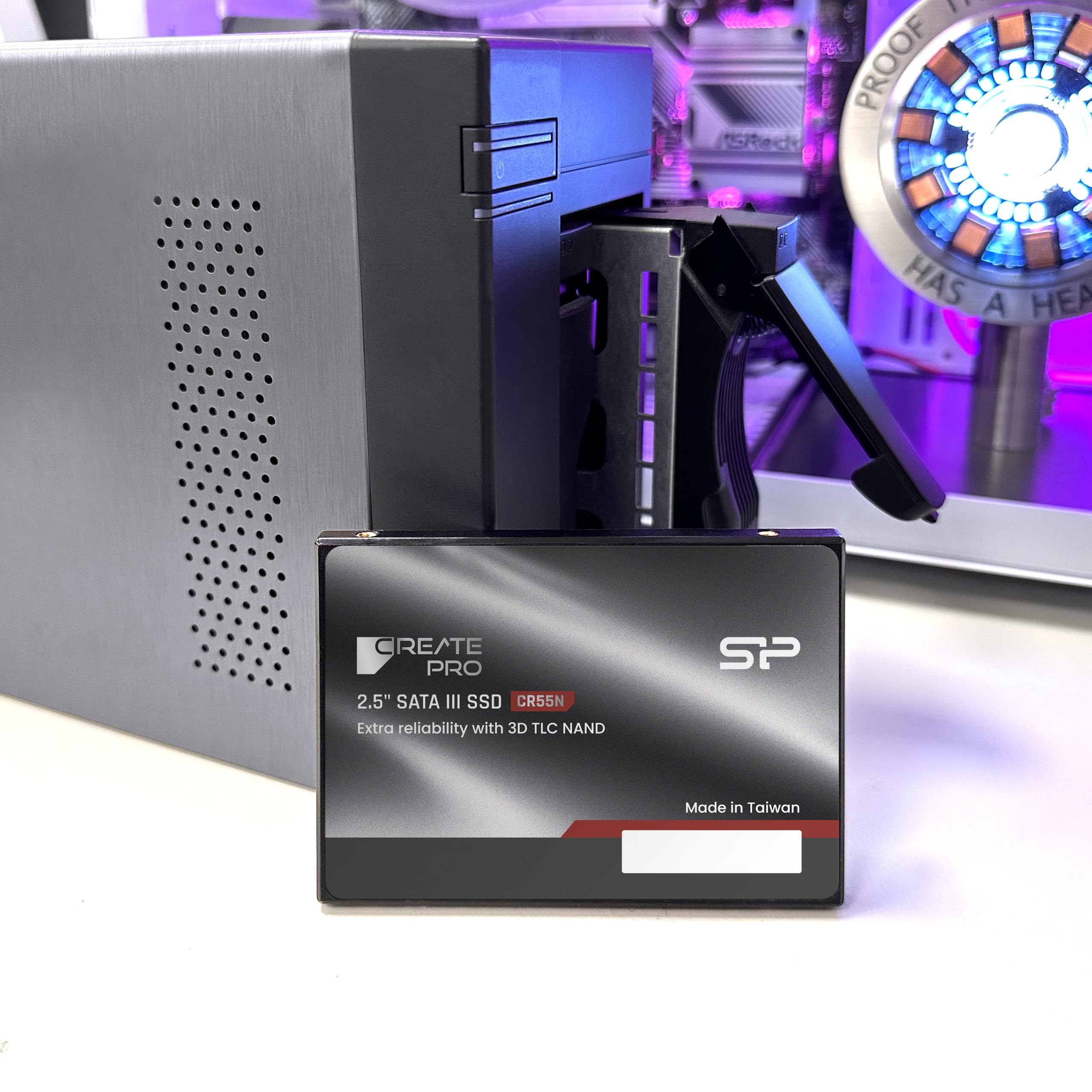 Silicon Power 1TB CreatePro NAS CR55N 2,5" SSD interno SATA III 6Gb/s costruito per archiviazione collegata alla rete 24/7, unità a stato solido ad alta resistenza (SP001TBSS3CR5502)