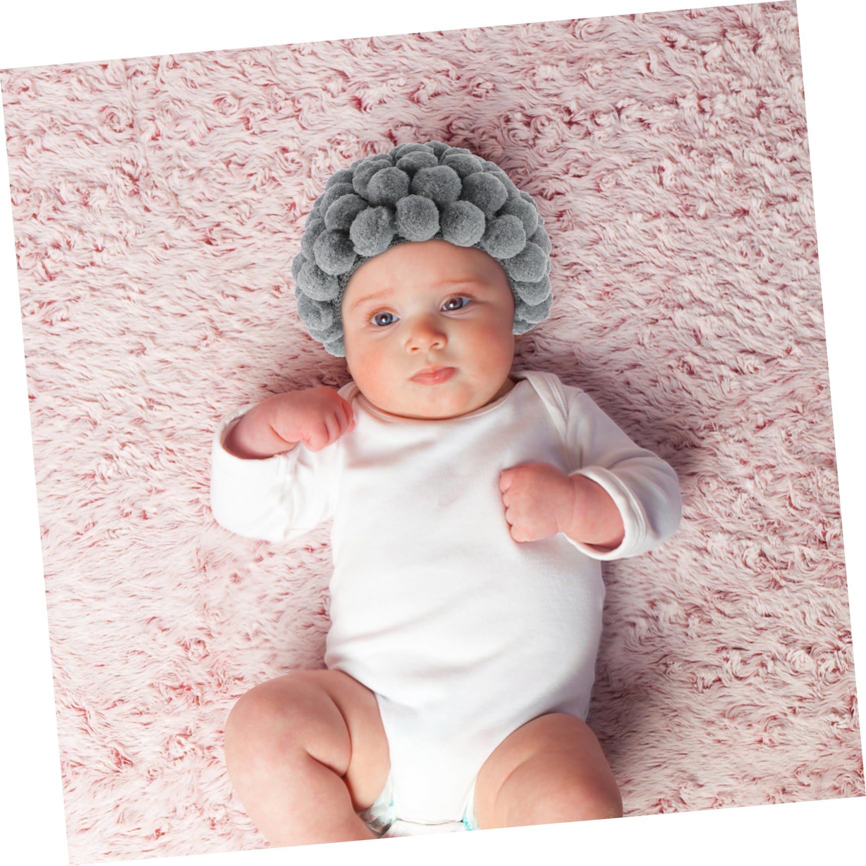 Mipcase Girl Newborn Essentials Hat Adorable Woolen Photography Prop for First Pictures Comfortable and Durable Fits Head Light Grey