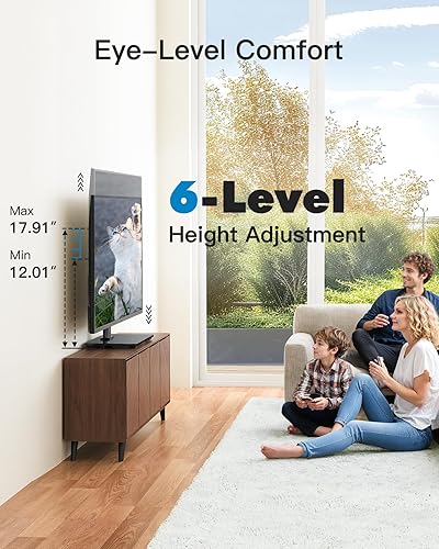 Miniatura 3 de PERLESMITH Soporte universal para TV, soporte de mesa para televisores y monitores de 32 a 60 pulgadas, soporte de TV de altura ajustable que