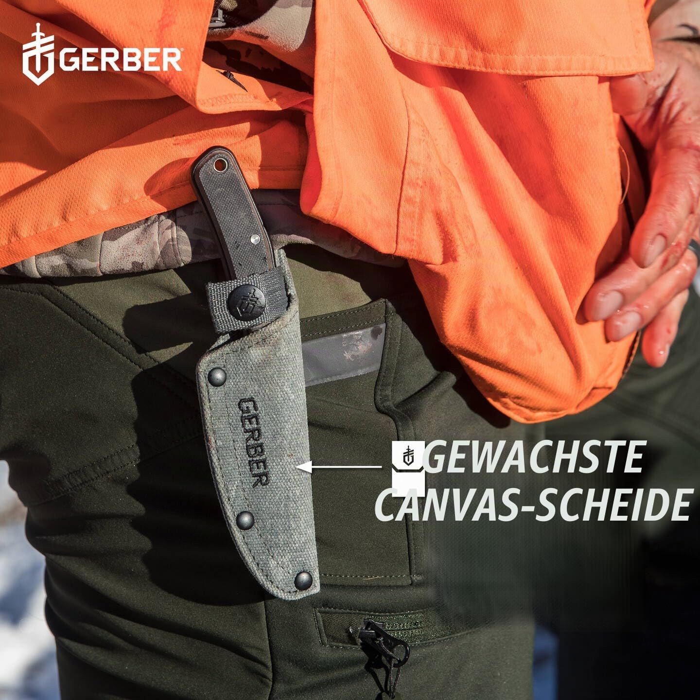 Gerber Survival-Messer mit Holster, Downwind Fixed DP, Klingenlänge: 10,8 cm, G10/7Cr17MoV, Schwarz, 30-001817
