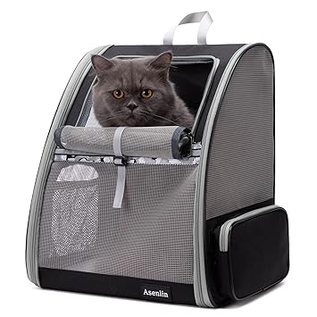 Asenlin Pet Carrier Backpack,Comfortable Pet Backpack for Cat,Dog Backpack Carrier for Small Dogs for Travel Hiking-Black