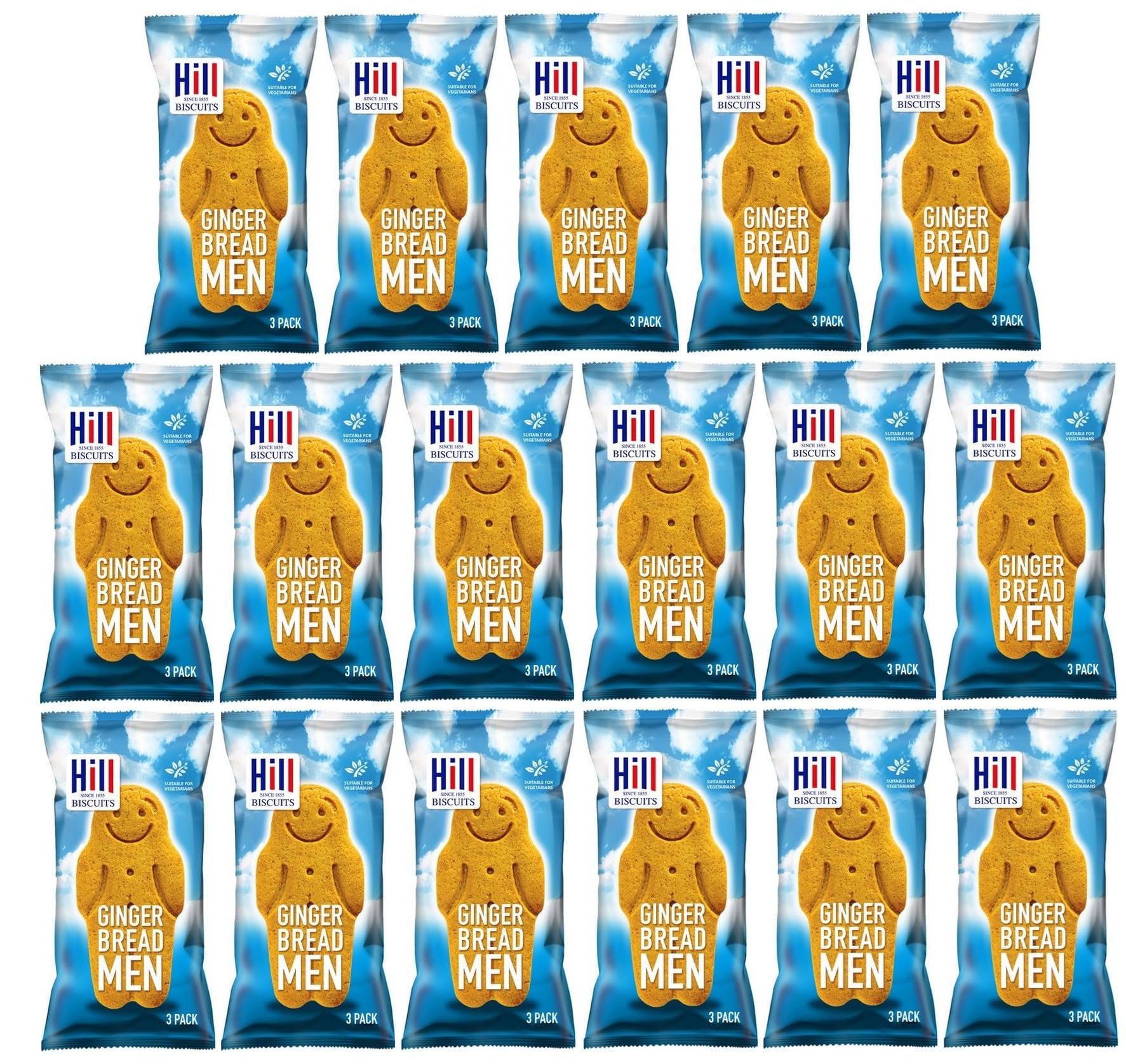 Gingerbread Men Mini Packs 3 Biscuits Per Pack (17 x 30g Packets in Total)