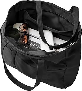 Extra Large Canvas Tote Bag for Women Men, Utility Work Bags with Zipper