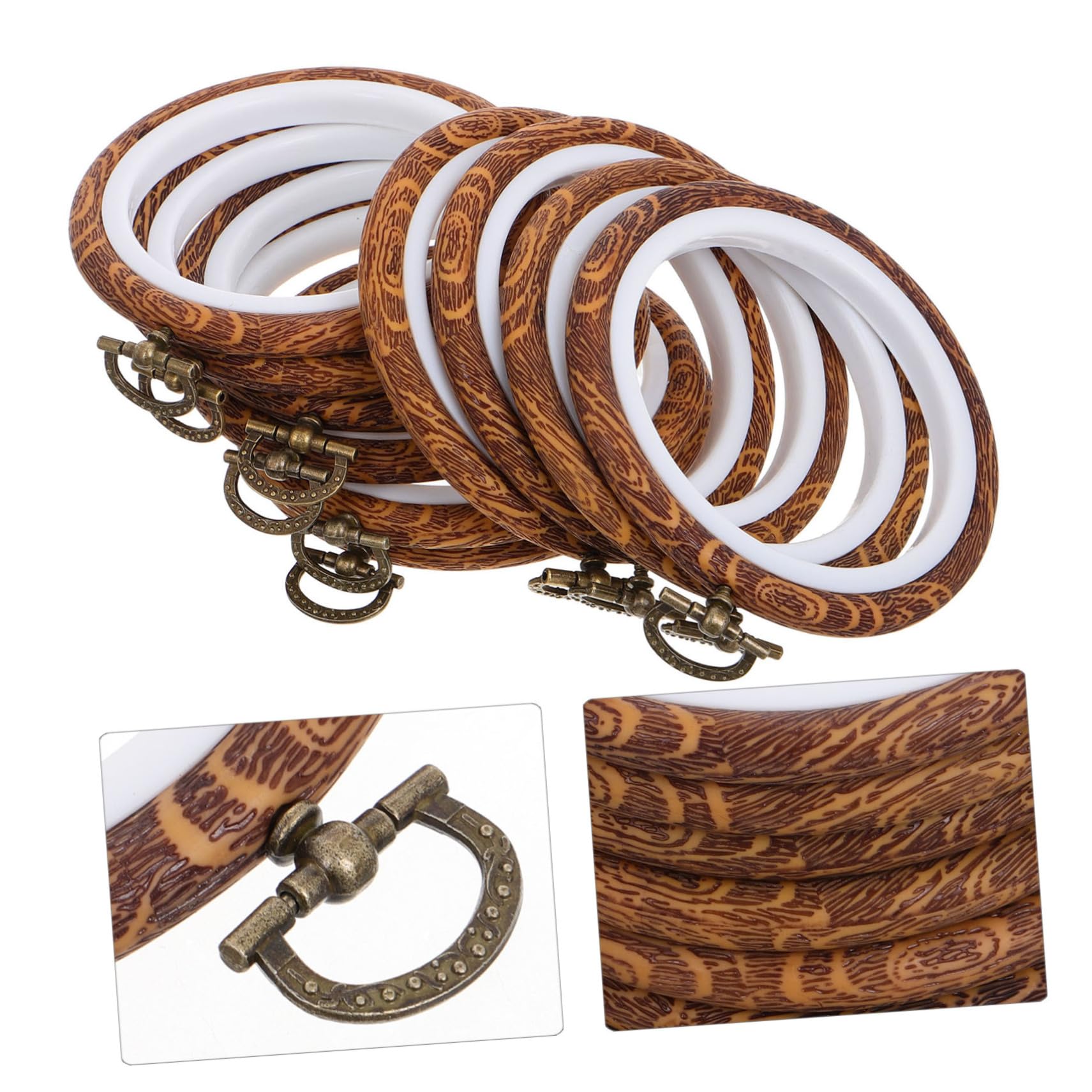 Holibanna Bastidor de Bordado Ovalado para Bordado, 10 Piezas | Pp Plástico y Metal, Diseño Portátil, Efecto Tridimensional, para Manualidades y Decoración del Hogar