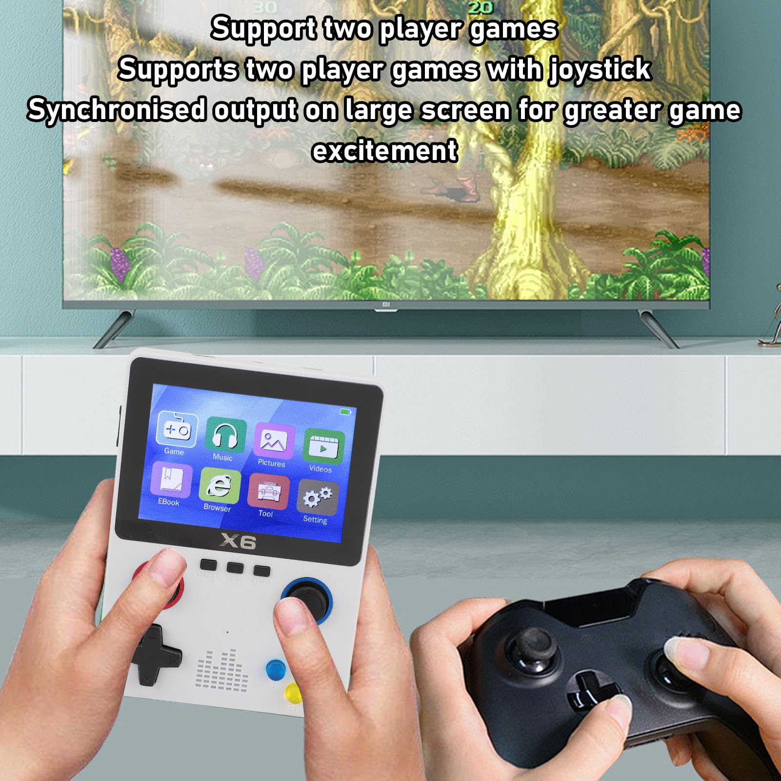 X6 Draagbare Gameconsole met 32G-kaart, Retro Gamingconsole X6 Draagbare Gameconsole met 32G-kaart, Retro Gamingconsole