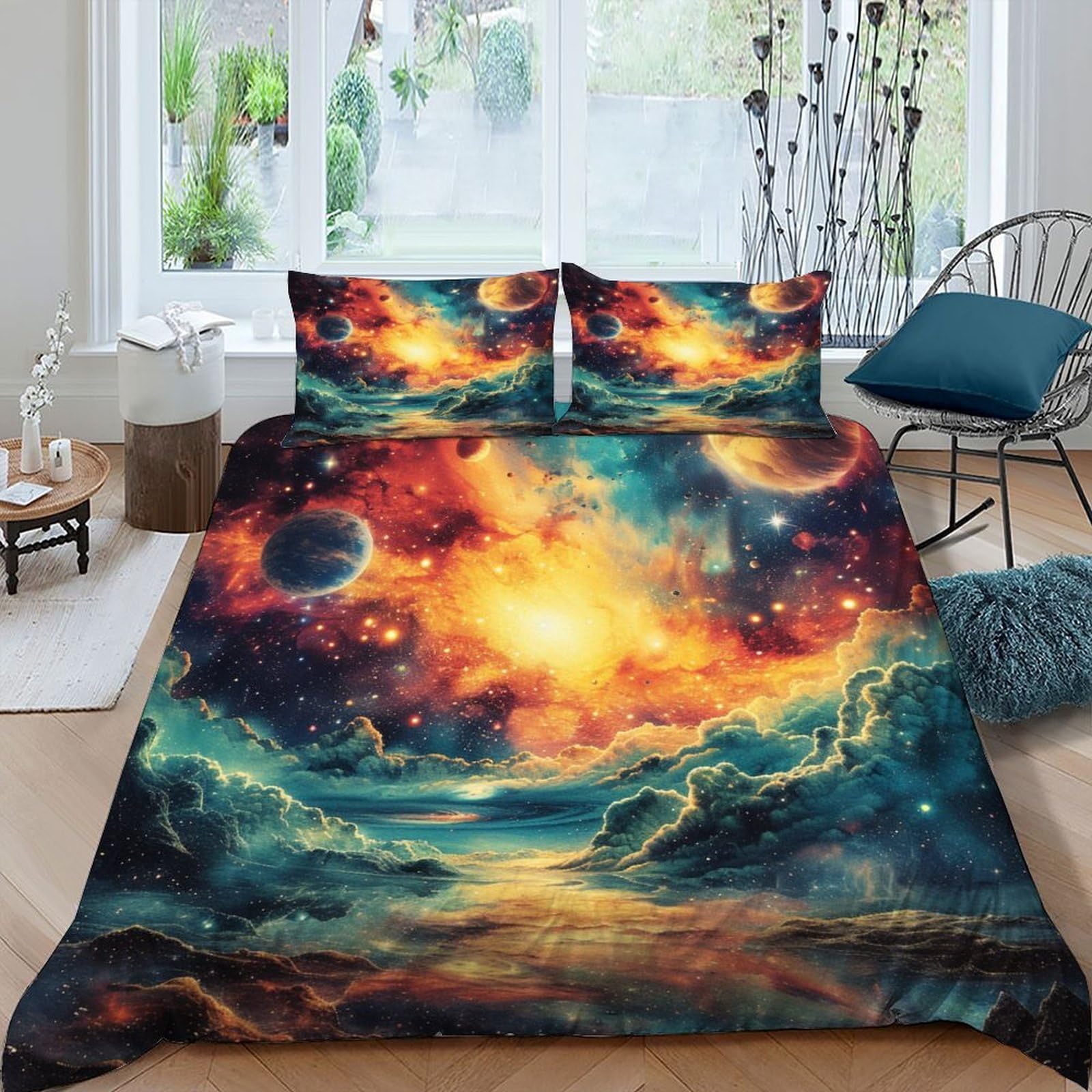 Housses de couettes 2 pièces star sky parure de lit microfibre 220x240