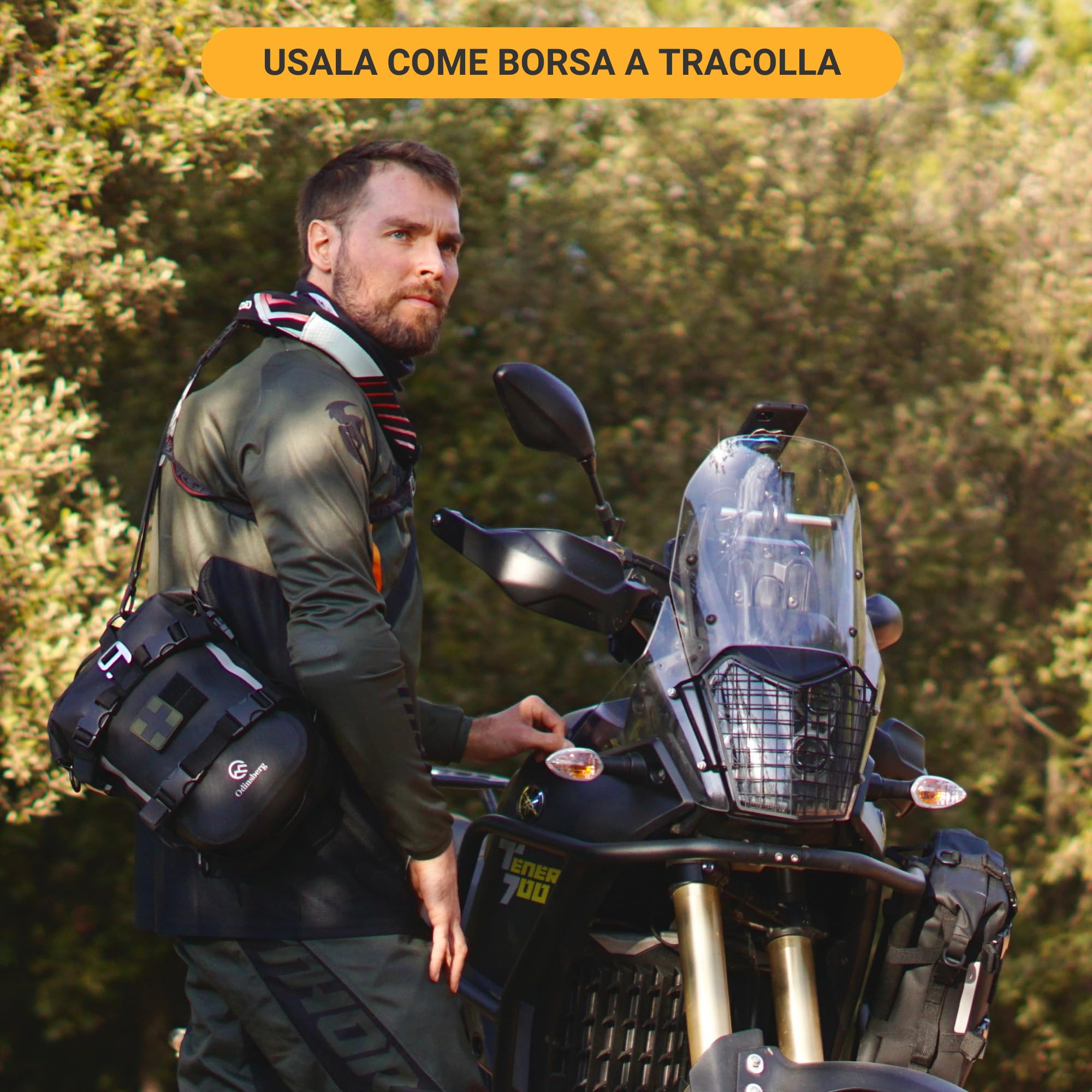 Odinsberg 7L Borsa Impermeabile Moto Posteriore Laterale Sella Drybag Rullo Portapacchi