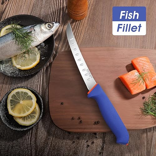 Miniatura 3 de DRAGON RIOT Cuchillo de deshuesar prémium para cortar carne de 6 pulgadas cuchillo de carnicero para cortar carne filete de pescado inoxidable