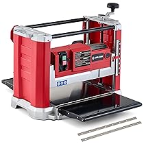 ZELCAN 2000W Pialla Filo Spessore per Legno da 33 cm Pialla Elettrica 15A con Doppia Lama e 20000 Tagli al Minuto Pialla a Spessore con Entrata Uscita Esteso e Scarico Polvere per Lavorazione di Legno