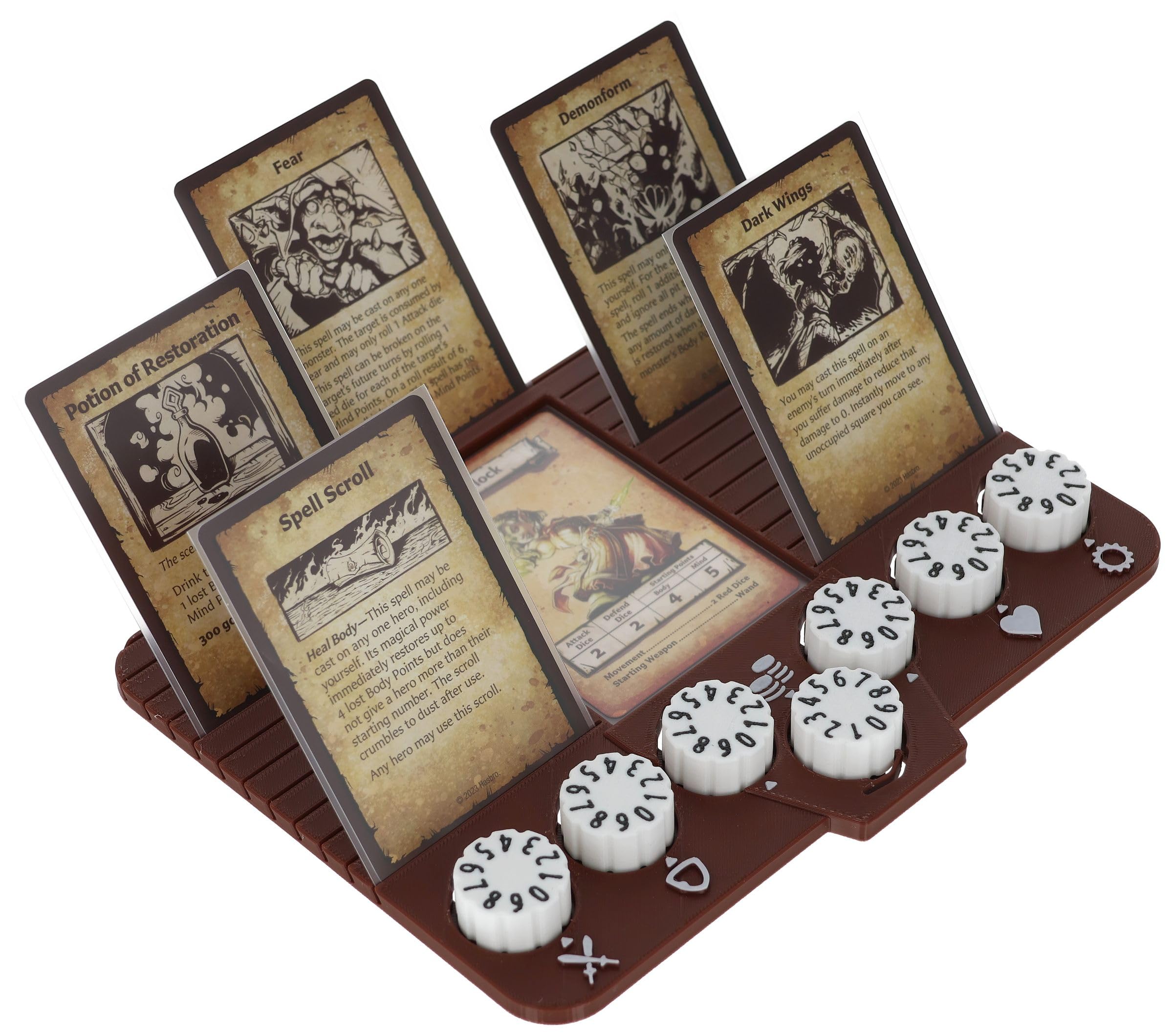 Feldherr Dashboard with counters compatible with HeroQuest (2021) - Game aid for sorting cards and improved character management on the tabletop