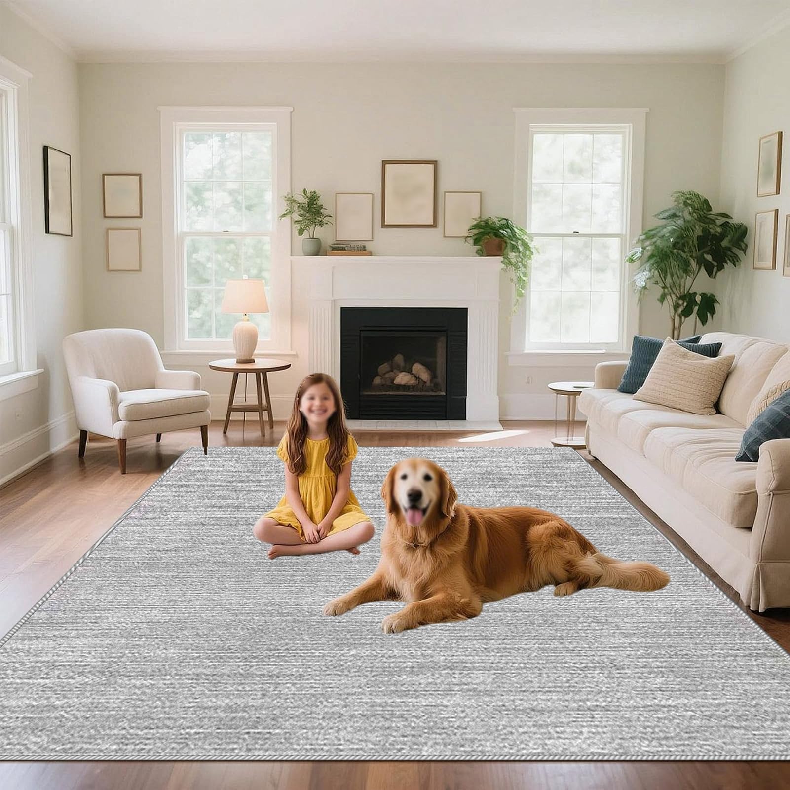 Tapis lavable et antidérapant 200x280 pour salle a manger
