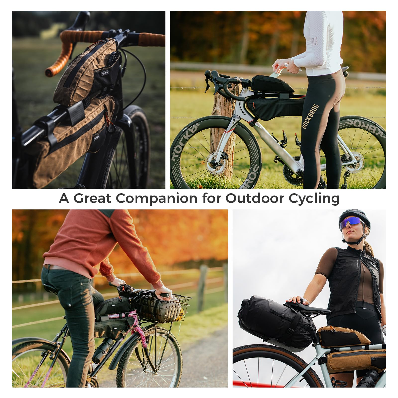 Sacoche Top Tube Vélo 1,75 L Étanche et Réfléchissante, Sacoche de Cadre Vélo Imperméable Résistante pour Bikepacking, Route, Gravel et VTT, Blanc