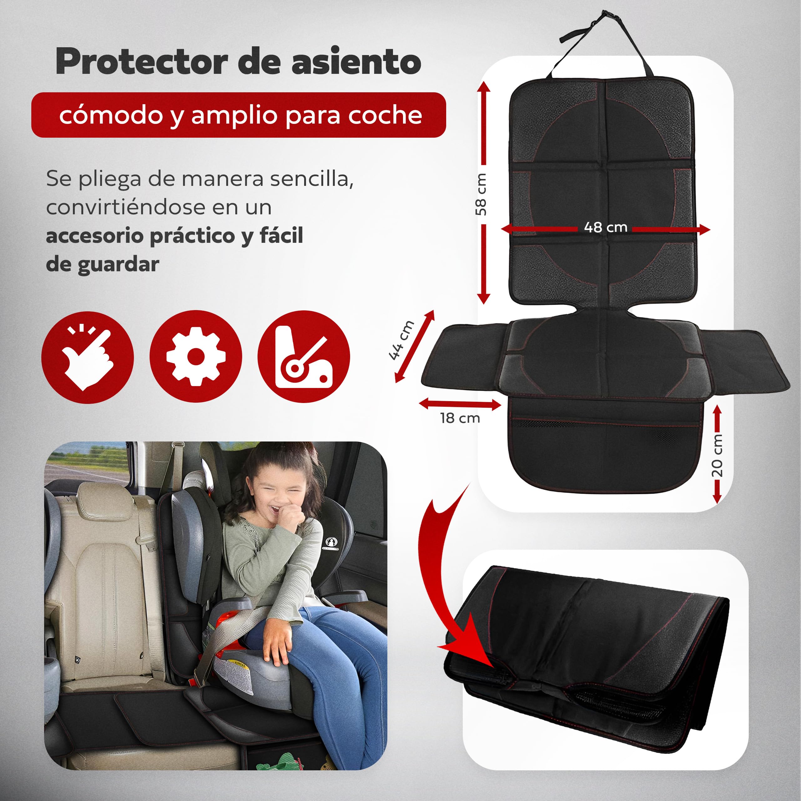 Set Organizador Maletero + Protector Asiento Para Coche | Impermeable Y Antideslizante | Ideal Para Perros, Niños Y Compras | Ahorra Espacio