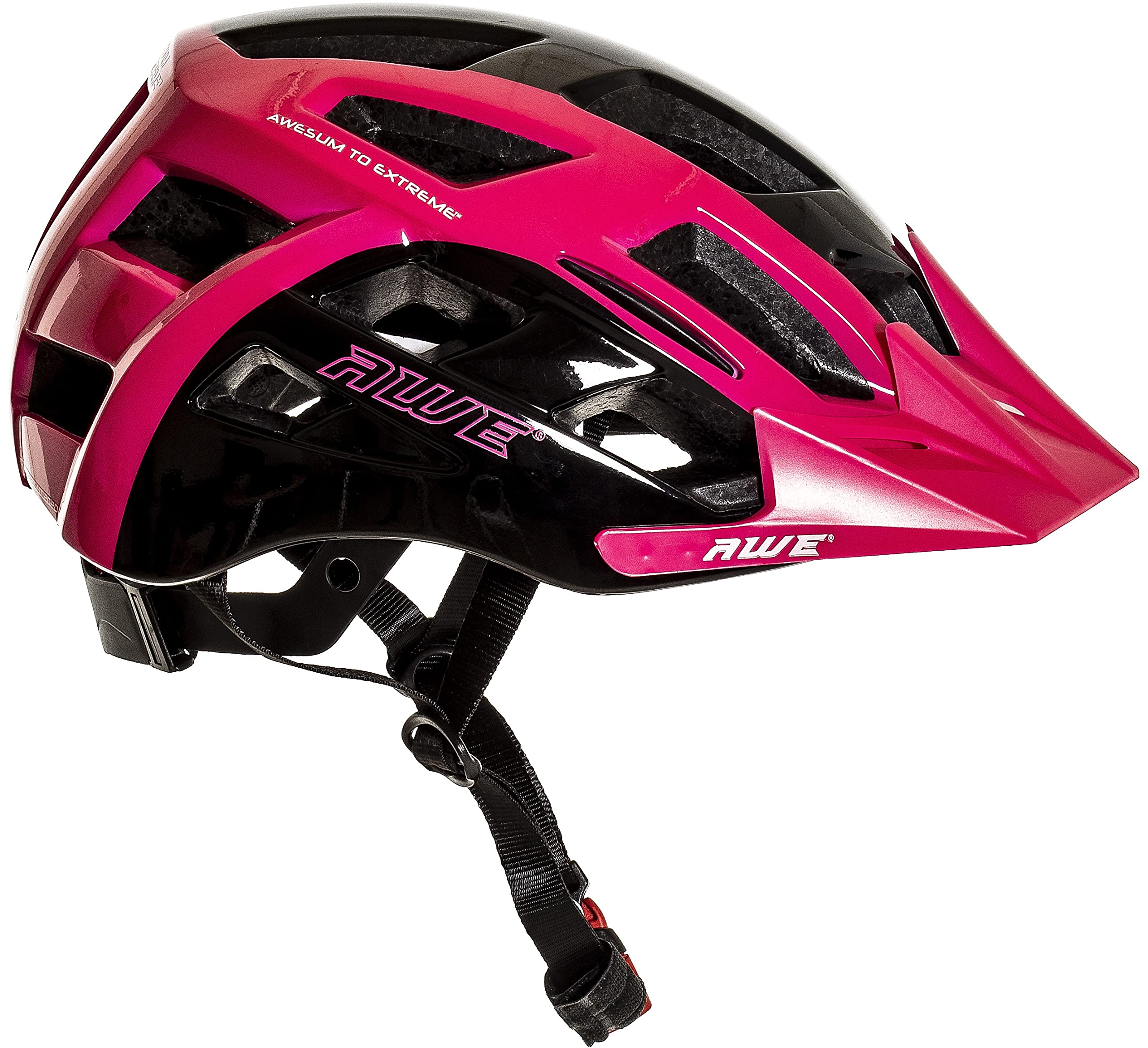 AWERide™ Bike Helmet MTB Helmet Adult Mens Womens 55-58cm Bicycle Helmet Black/Pink Medium Adjustable Lightweight Enduro/Freeride *AWE 5 year Crash Replacement Policy, CE-EN 1078:2012:A1:2012 standard