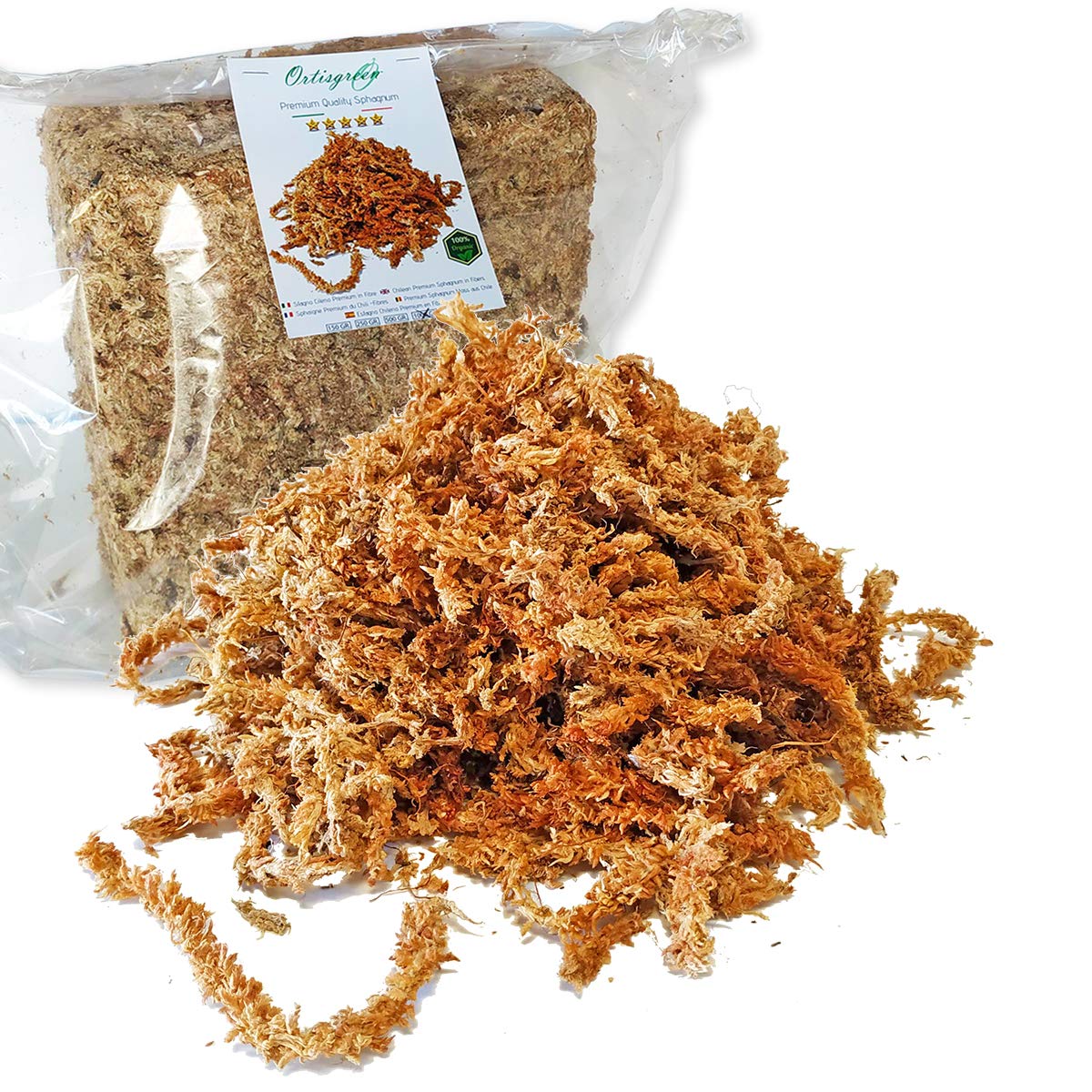 Sphaigne chilienne de première qualité 1kg, entièrement Naturelle et biodégradable. Substrat idéal pour Les orchidées, Les bonsaïs et Les Jardins verticaux.