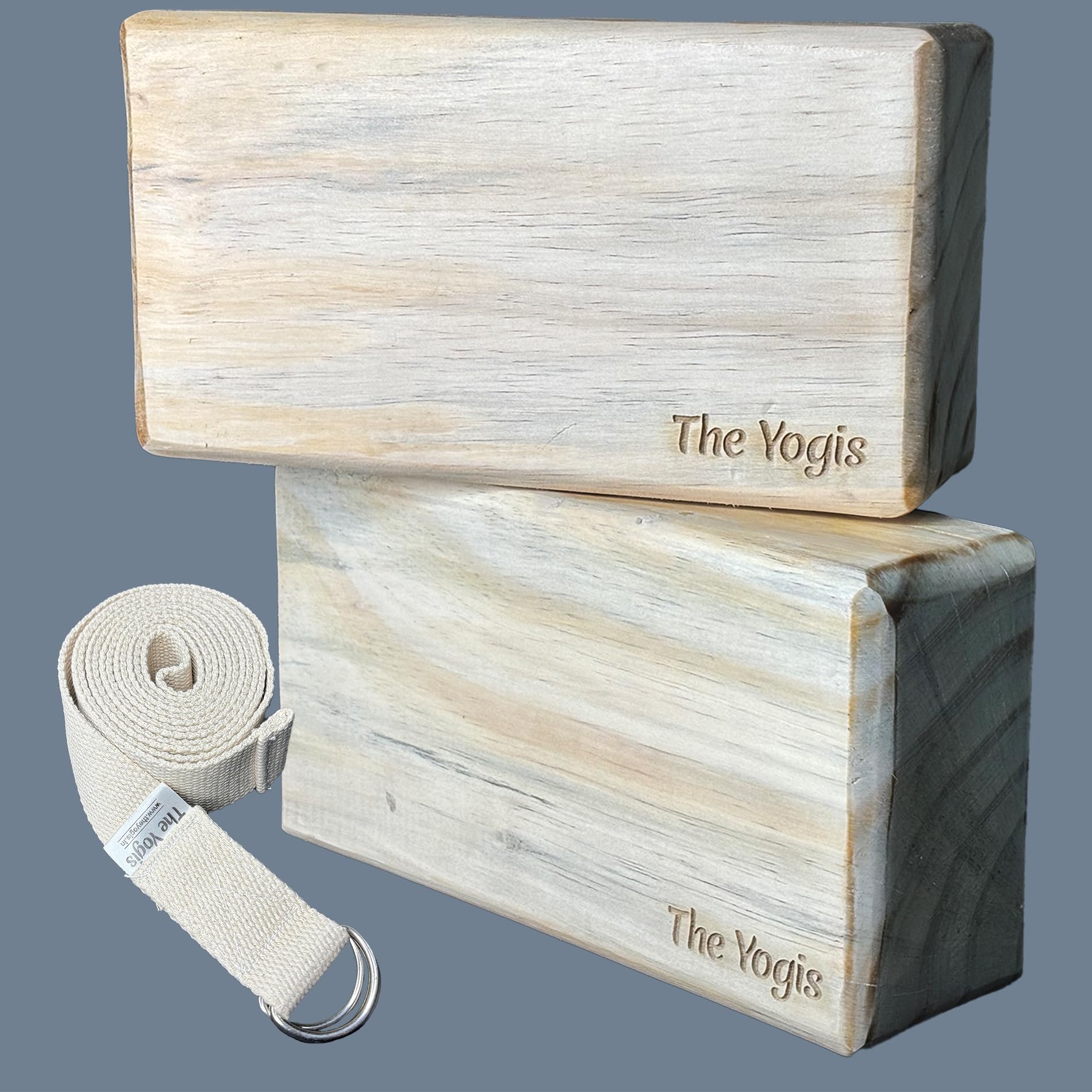 Yogisā¢ļø Premium Wooden Yoga Block, Eco-Friendly Pure Wood, Provides Stability, Balance & Flexibility, for Workout & Gym - Set of 2 - 9x5x3 Inch