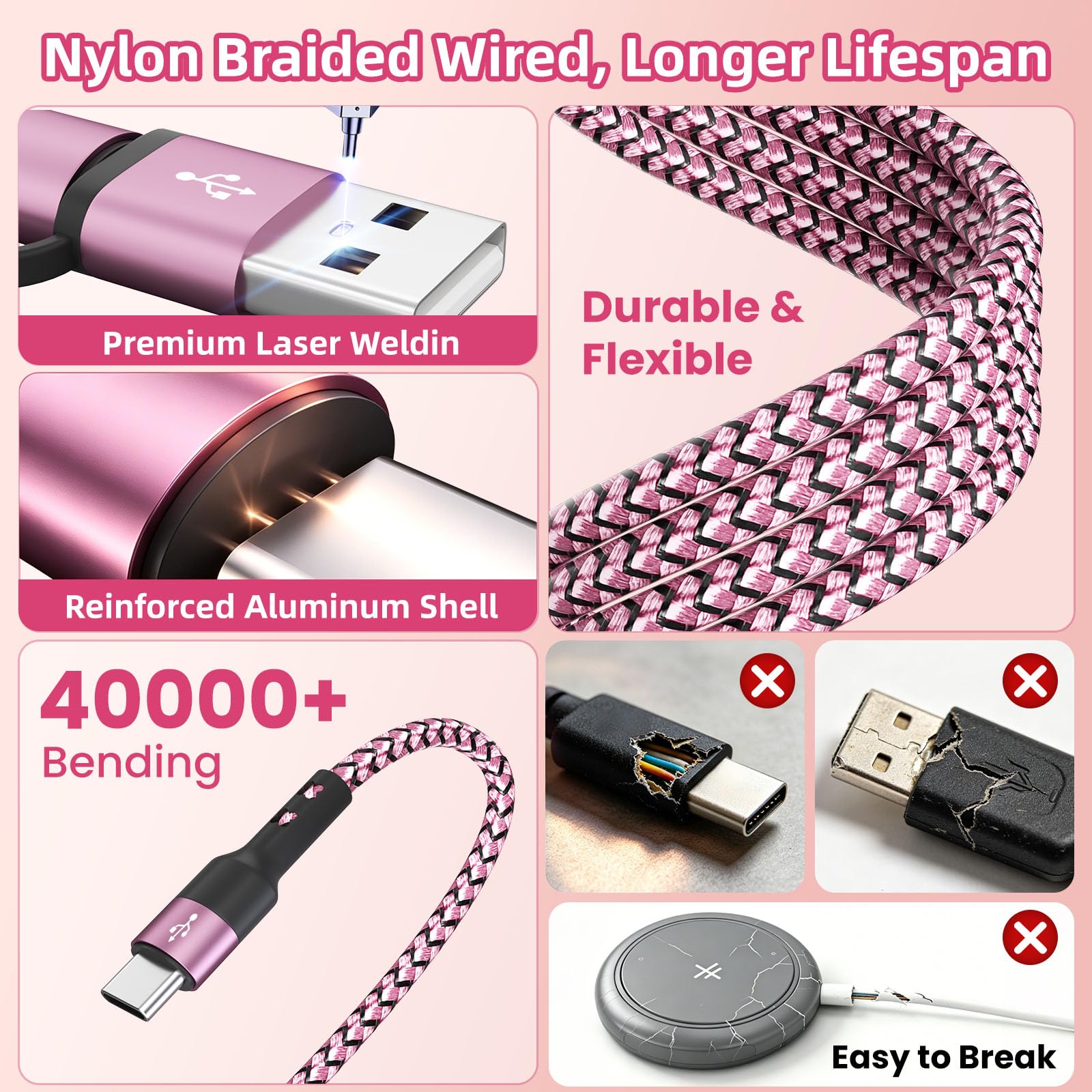 Cavo di ricarica 3 tipo C 4 in 2 per caricabatterie iWatch per telefono, cavo di ricarica multi USB C, accessori da viaggio USB C Splitter Multi cavo di ricarica per iWatch Ultra/SE/11-1, iPhone17 16