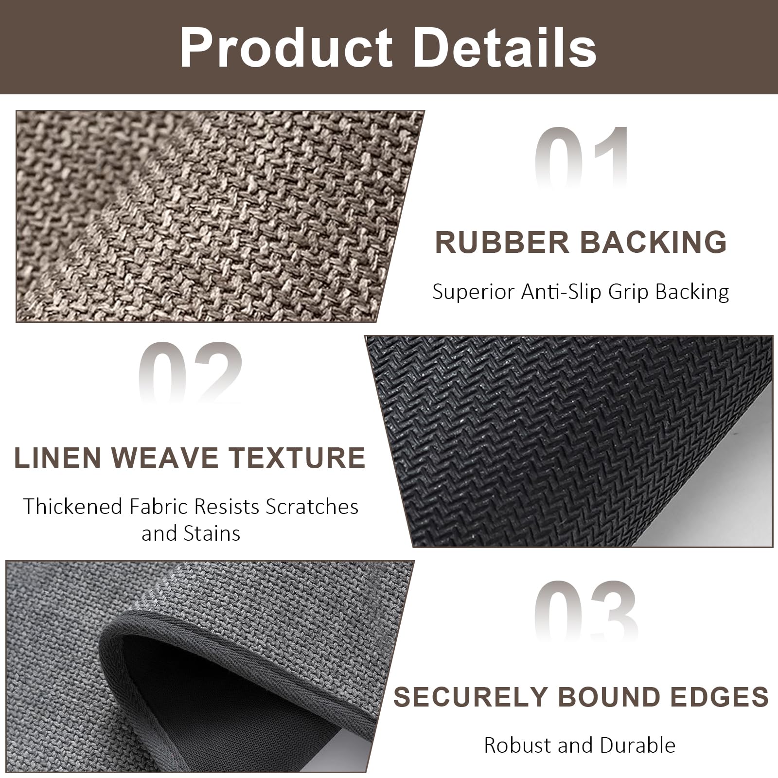 Alfombra de cocina, lavable, antideslizante, 43 x 150 cm, lavable, absorbente, alfombra, alfombra, alfombra de suelo, alfombra de cocina, para lavandería, exterior, salón, gris oscuro