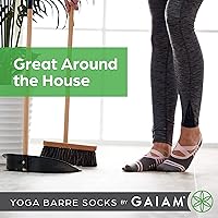 Vista 13 de Gaiam Grippy Studio Yoga Socks for Extra Grip in Standard or Hot Yoga Negro/Gris (Estudio)
