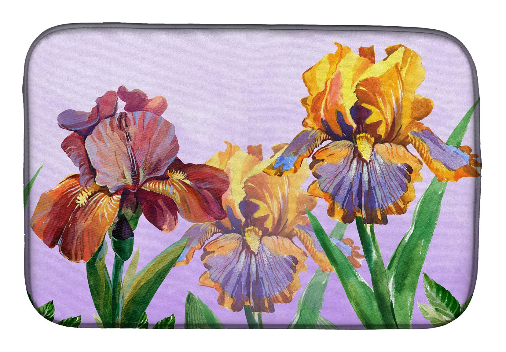Caroline's Treasures BB7445DDM Purple and Yellow Iris Dish Drying Mat Absorbent Dish Drying Mat Pad for Kitchen Counter Dish Drainer Mat for Countertop, 14 x 21", Multicolor-image-13
