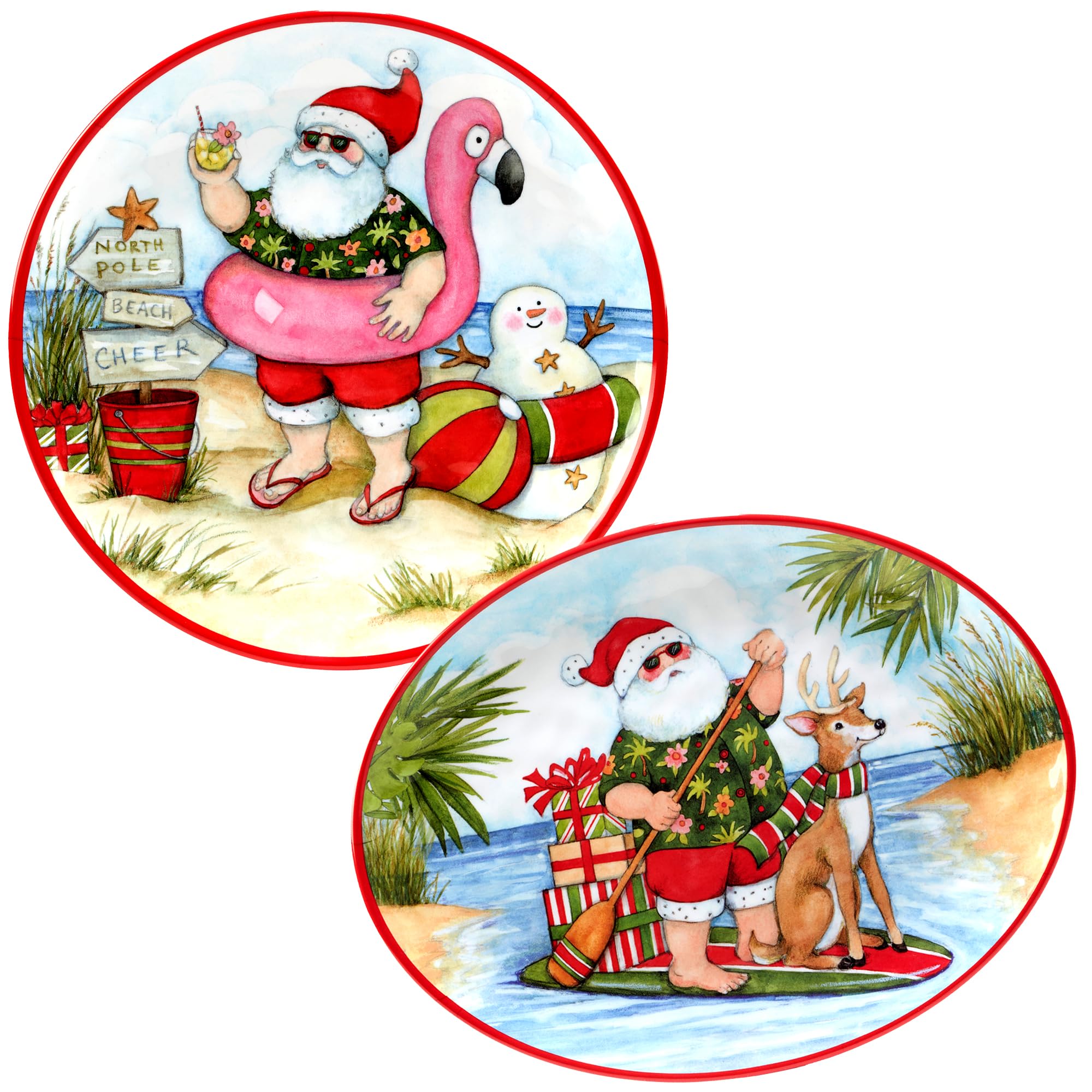 Certified InternationalSanta's Wish Melamine 2 Piece Platter Set, Multicolor