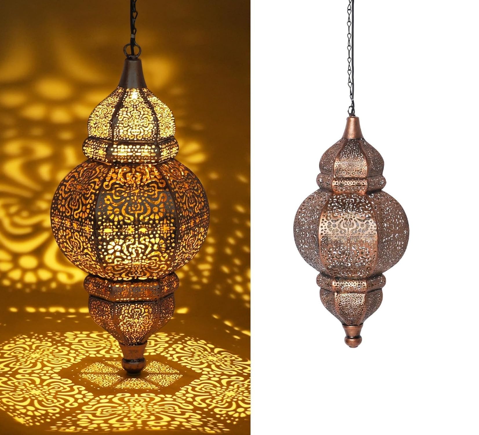 The Decor Affair 1 Pcs Hanging Lights, Outdoor Decor, Waterproof Metal Moroccan Lantern for Outside Patio Pathway Yard Front Porch Backyard Garden Decorative.-image-3