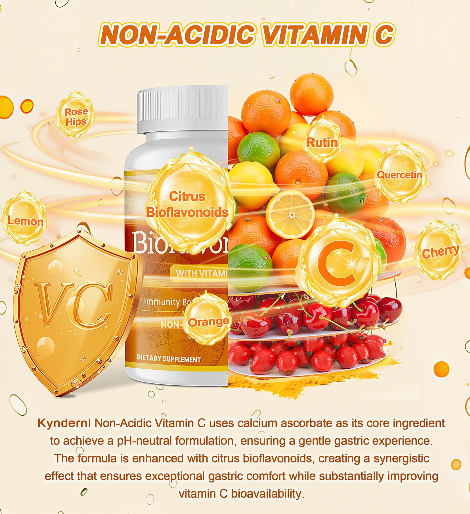 Immune Non-Acidic VIT C & Bioflavonoids, 1000mg, 90 Vegan Capsules — Amazon image 3