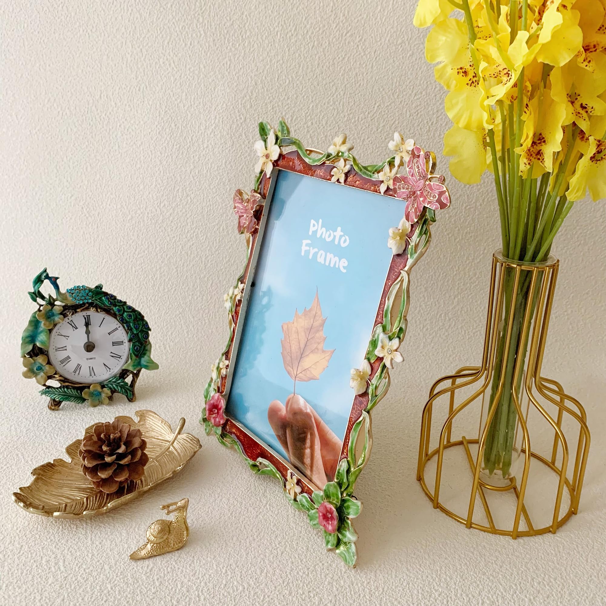Amazon.com - Pasiir Vintage Photo Frame 5x7, Hand Painted Floral
